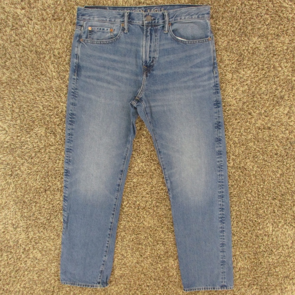 American Eagle Jeans Men's 35x34‎ Medium Wash Relaxed Straight Leg Denim